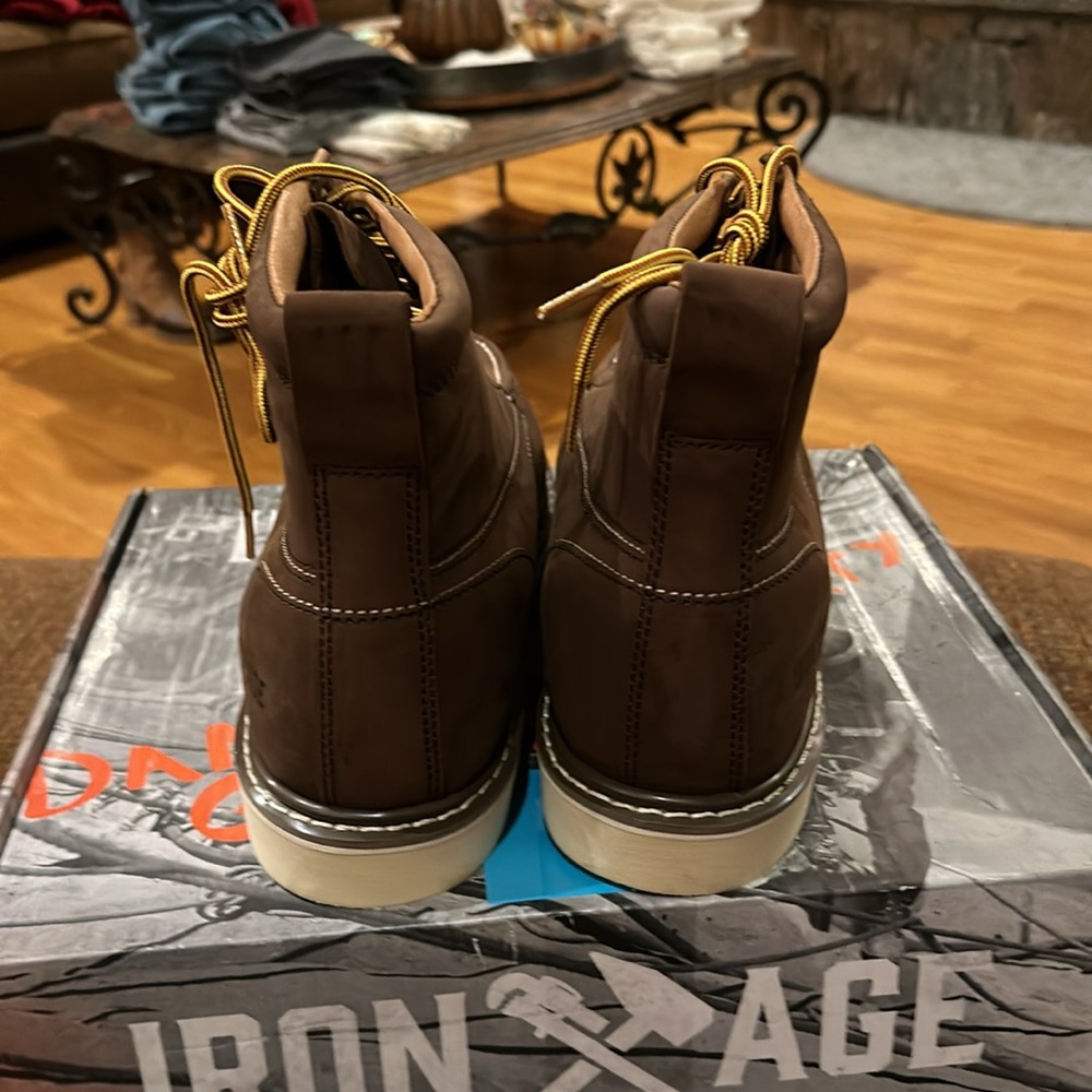 IRON AGE men’s REINFORCER MEN'S BROWN 6" WEDGE WORK BOOT IA5061 - Picture 6 of 15